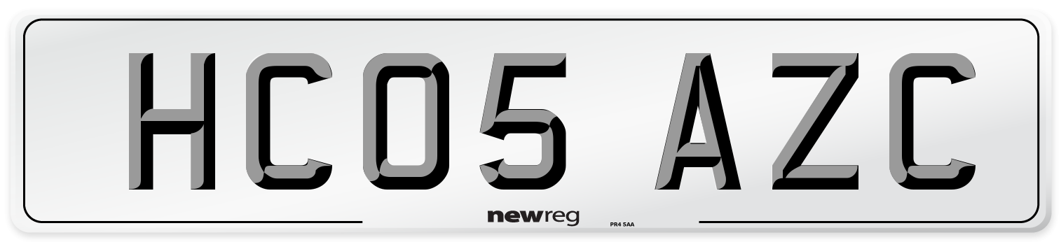 HC05 AZC Number Plate from New Reg